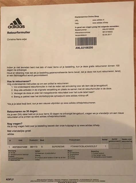 www adidas nl pakket afleveren|adidas retourzending gratis.